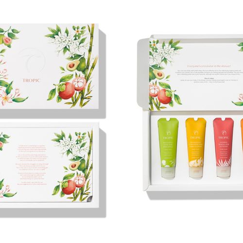 Tropic Skincare's 2021 festive collection packaging