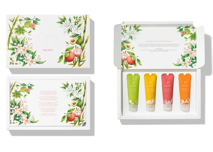 Tropic Skincare's 2021 festive collection packaging