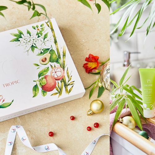 Tropic Skincare 2021 holiday packaging illustration set