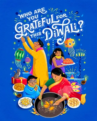 Facebooks' Diwali poster illustration