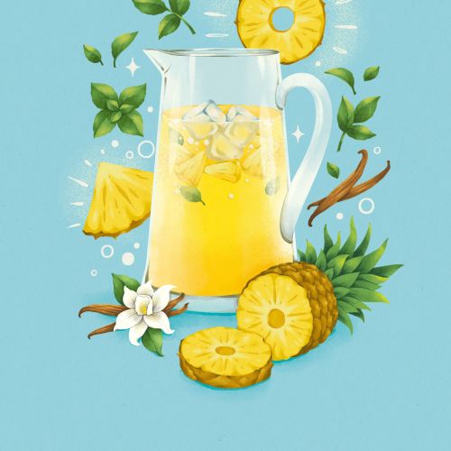 Food illustration of pineapple shake