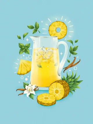 Food illustration of pineapple shake