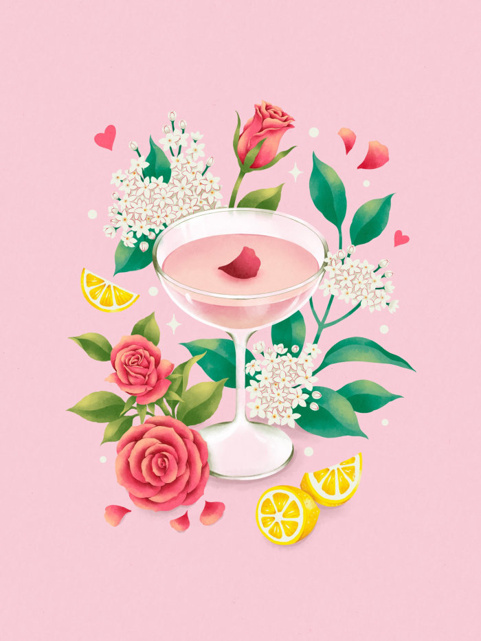 Magical cocktail artwork for the recipe book