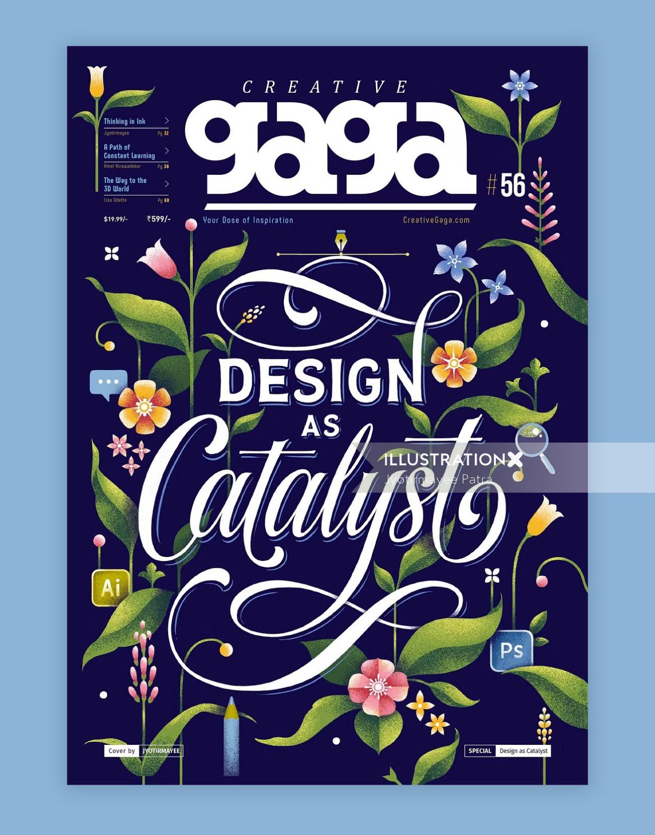 Creative Gaga magazine cover design