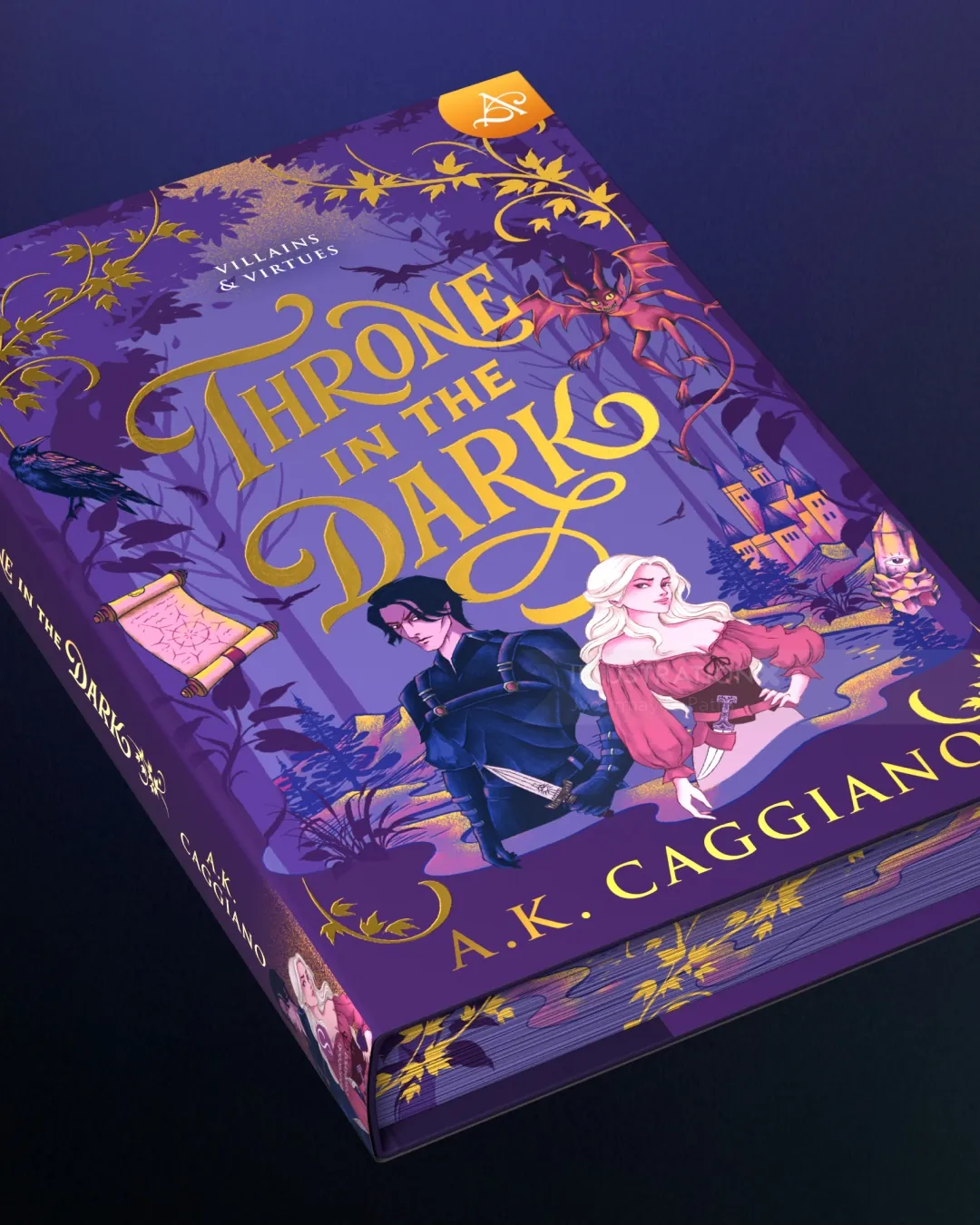 Book cover of Throne in the Dark by A.K. Caggiano, fantasy romance