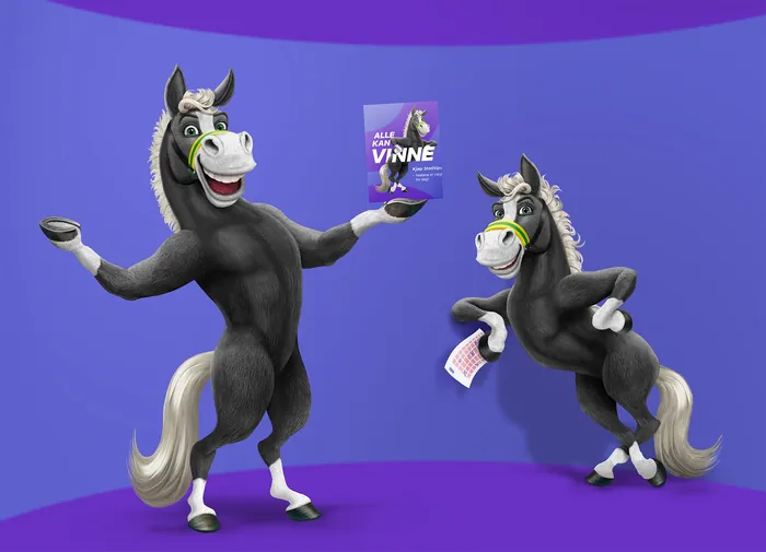 Two anthropomorphic donkeys holding cards with playful expressions by Kai Klimiont