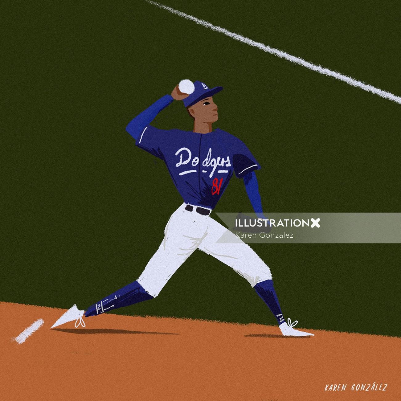 Baseball sports digital art