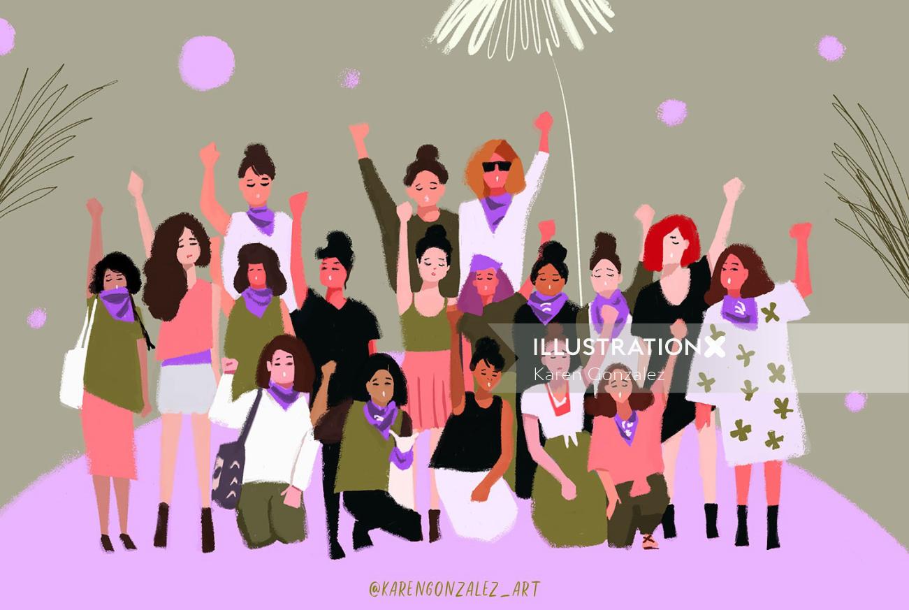 Women's day illustration by Karen Gonzalez