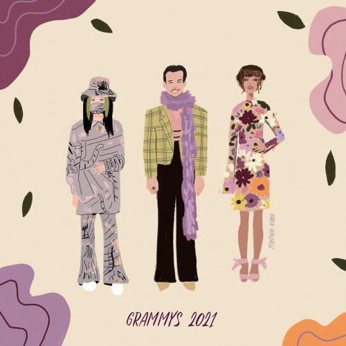 Grammys 2021 fashion outfits by Karen Gonzalez