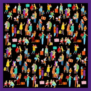 'Home for Christmas' Limited edition silk scarf by karen mabon