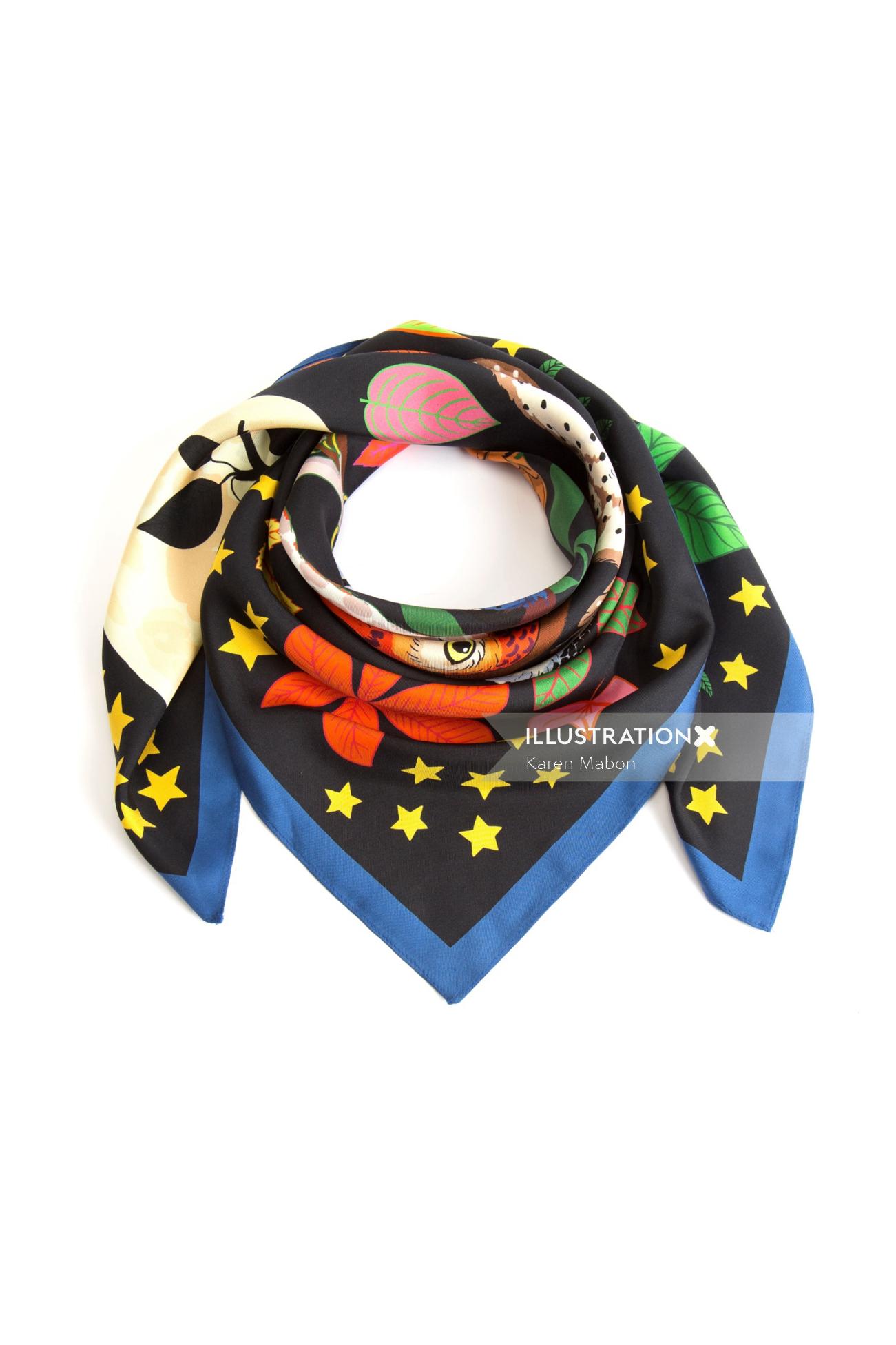A Rolled Silk Scarf of Parliament of Night Owls 