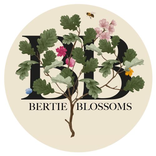 Floral monogram with leaves and flowers by Kate Snell