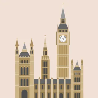 Vector illustration of Big Ben and Westminster buildings by Kate Snell