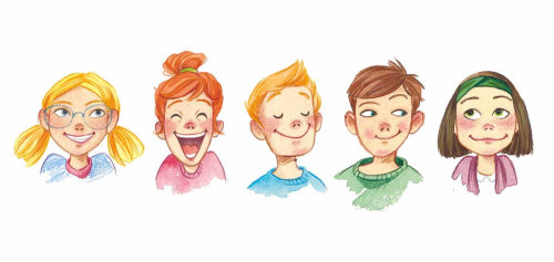 Expressions faciales de dessin animé et d&#39;humour d&#39;enfants