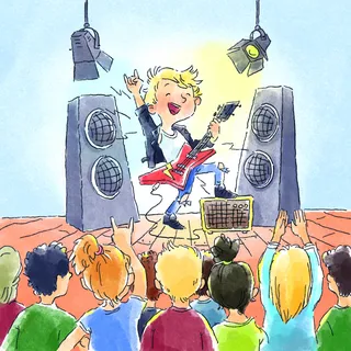 Cartoon & Humour young rockstar