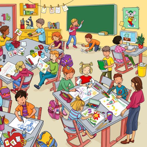 Cartoon & Humour kids in classroom