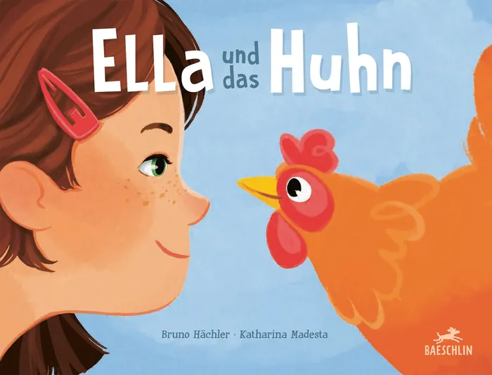 Girl with hairclip looking at orange chicken by Katharina Madesta