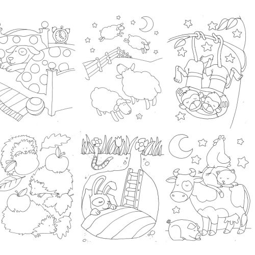 Animals line drawing for coloring book