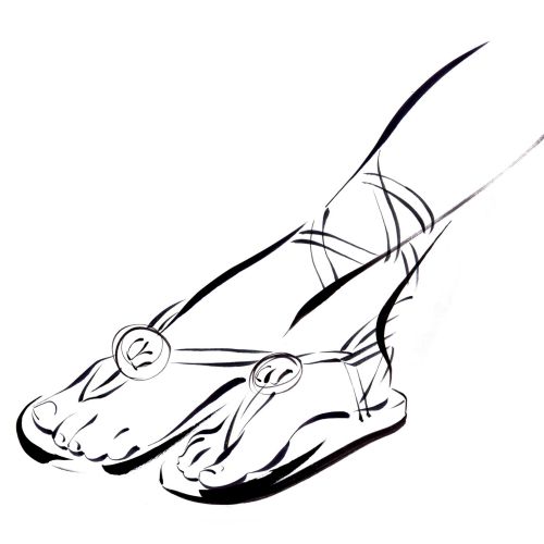 Line art of lady feet