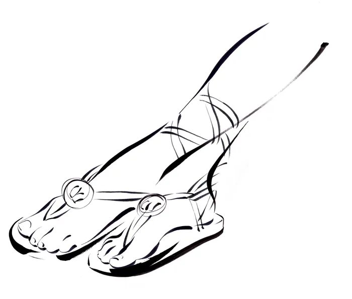 Line art of lady feet