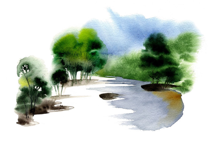 McCLELLANDSWHISKEYスコッチ湖の手描きイラスト