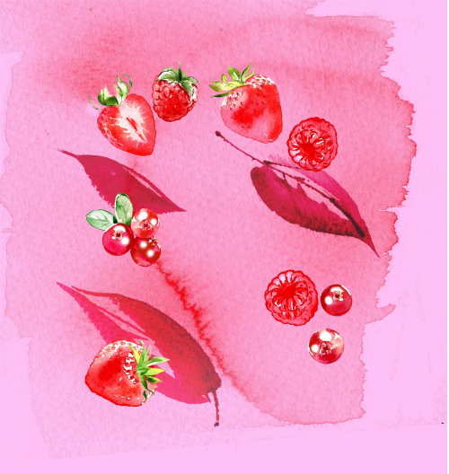 Strawberry lips illustration
