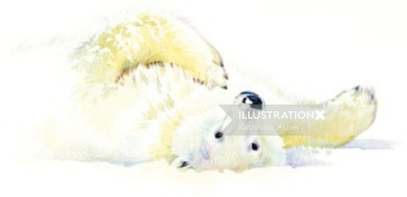 Illustration de la carte de Noël de l&#39;ours polaire