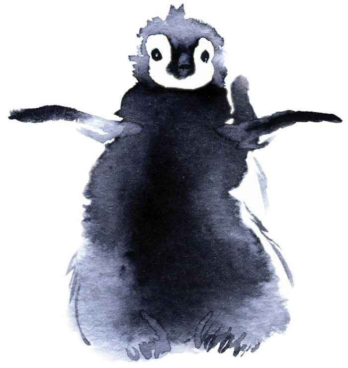 Penguin watercolor art