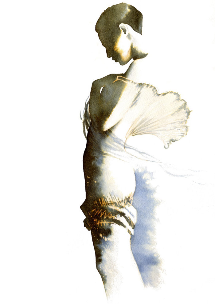 Fantasy figure illustration by Katharine Asher