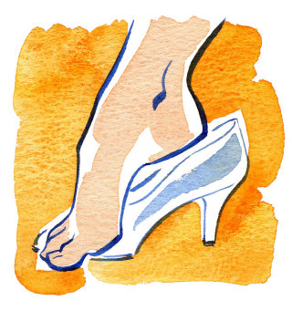 Ilustração de cuidados com os pés SCHOLL por Katharine Asher