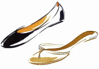 Ladies foot wear illustration by Katharine Asher