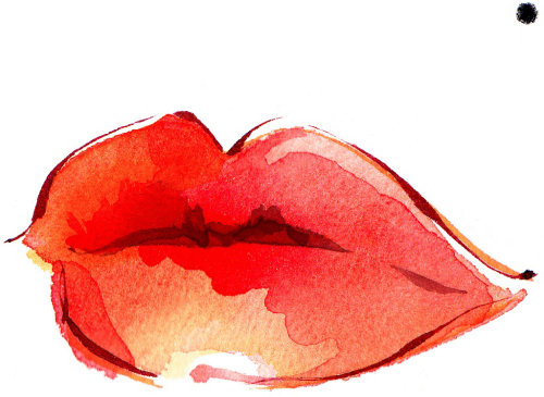 Ilustração dos lábios por Katharine Asher