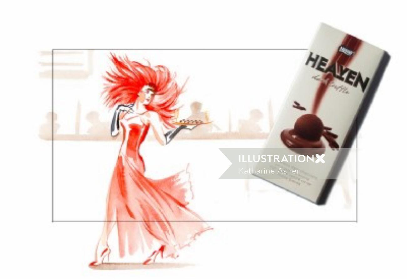 storyboard ilustrado para o anúncio da Heaven Chocolate TV