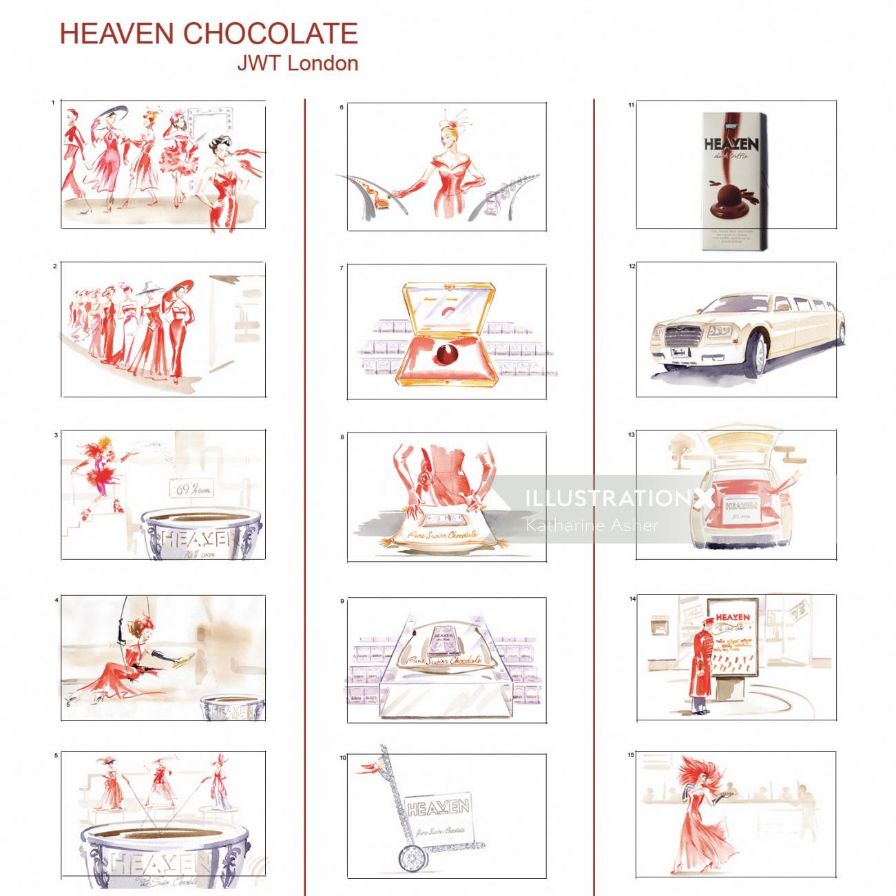 Tablero de chocolate del cielo por Katharine Asher