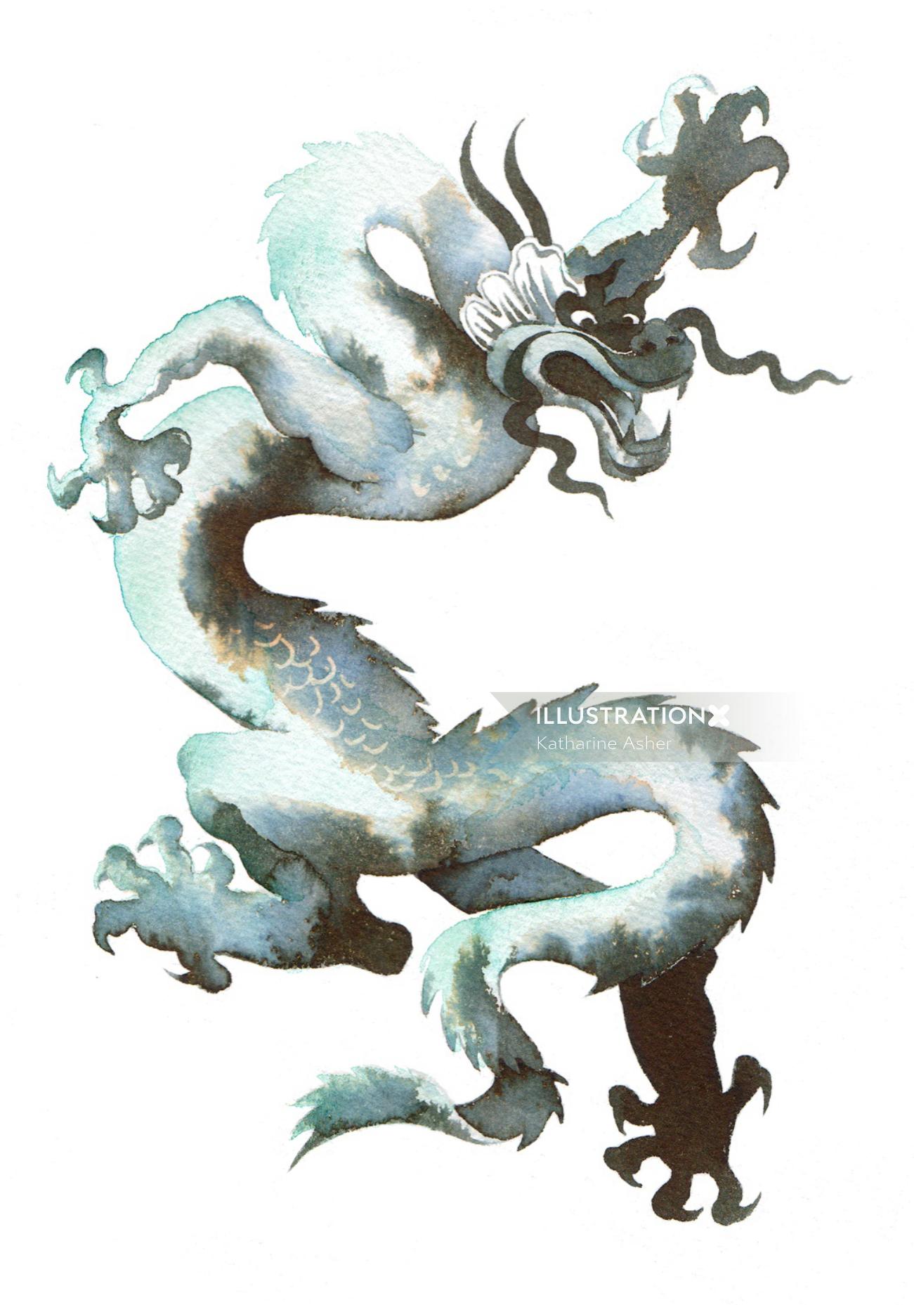 Illustration de l&#39;icône Dragon pour les thés Pekoe