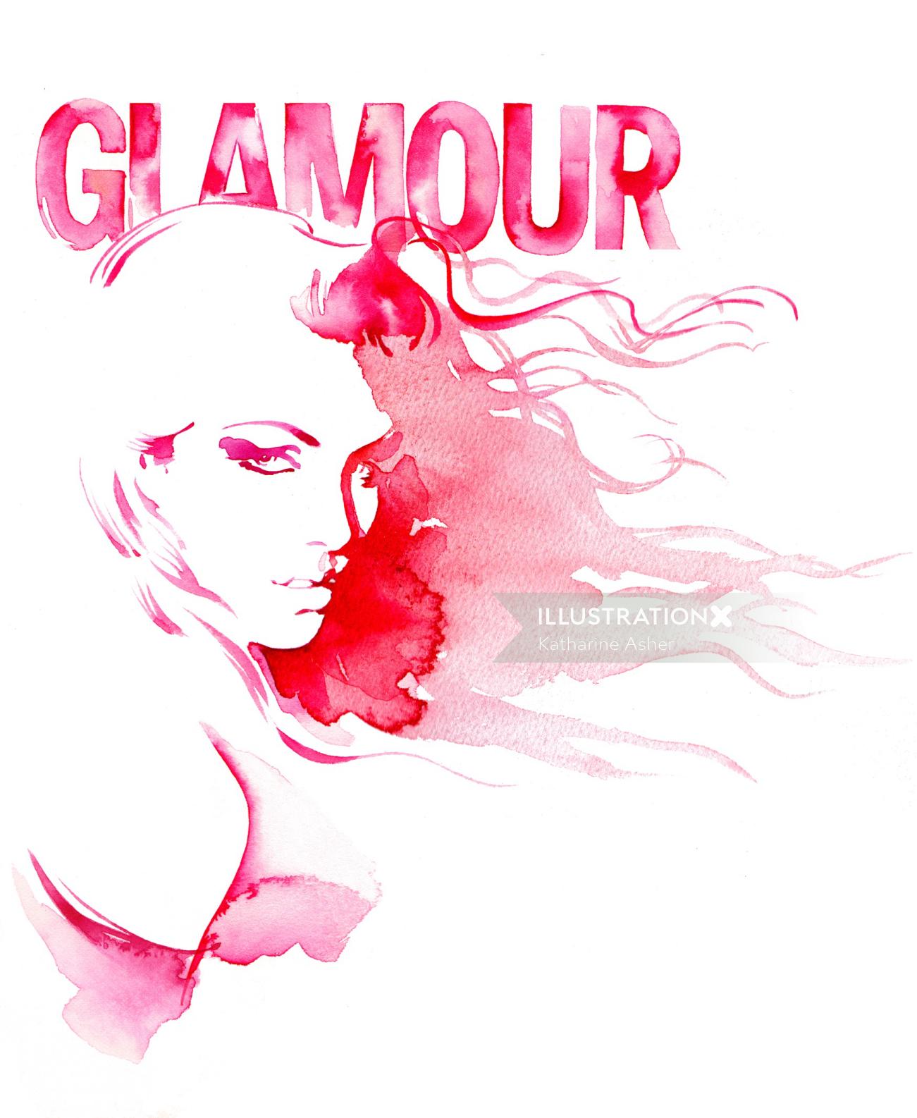 Une illustration pour le magazine Glamour par Katharine Asher