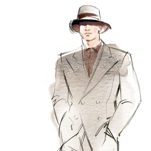 Man in coat illustration by Katharine Asher