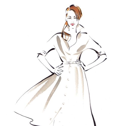 Woman fashion illustration by Katharine Asher