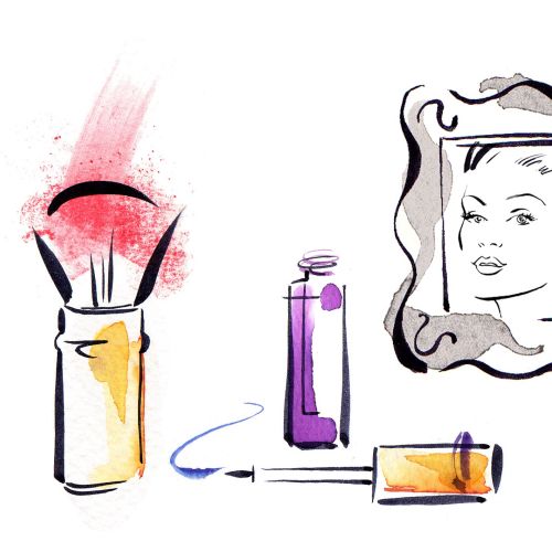Cosmetics illustration by Katharine Asher