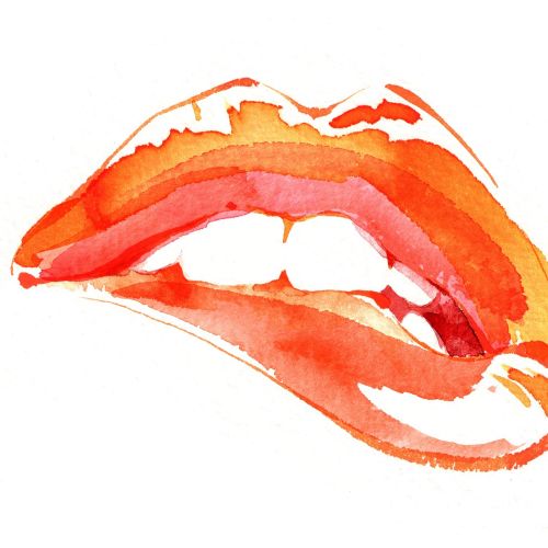 Orange Lip Biter illustration by Katharine Asher