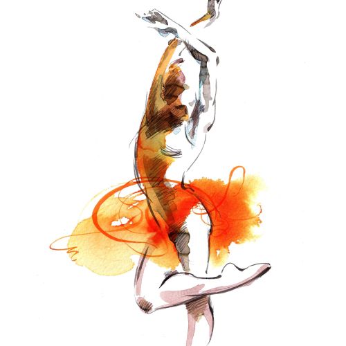 Woman dance illustration by Katharine Asher