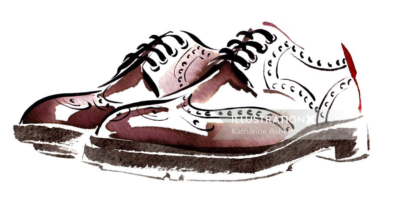 Ilustração de sapatos por Katharine Asher