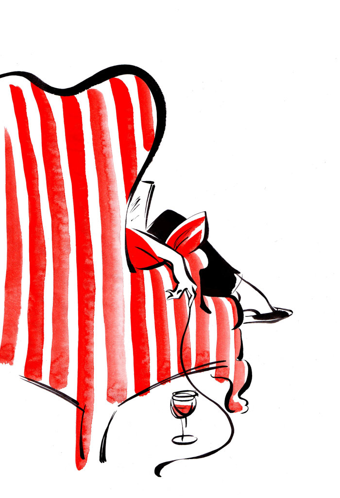 Armchair surfing illustration by Katharine Asher