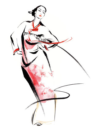 キャサリン・アッシャーによる韓国の伝統衣装のイラスト