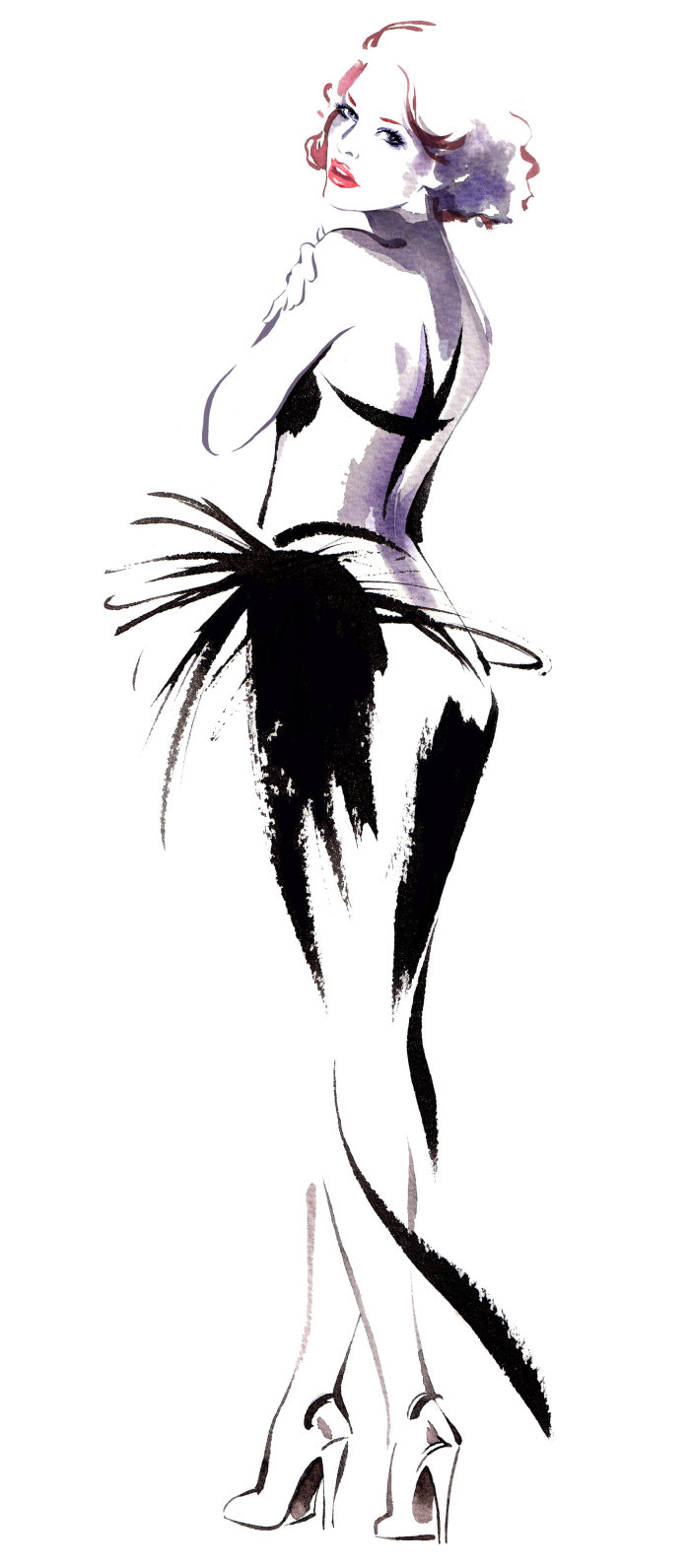 Lady fashion illustration by Katharine Asher