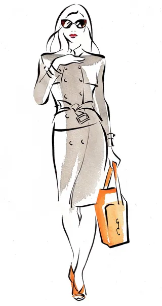 Line art of fashion woman