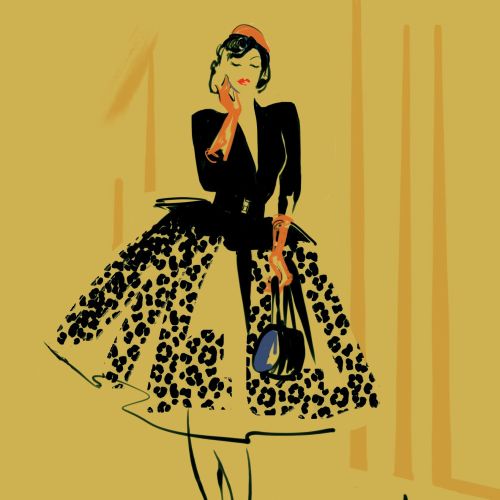 Fashion illustration of Stella Rose Cherry - the fab 40's Queen
