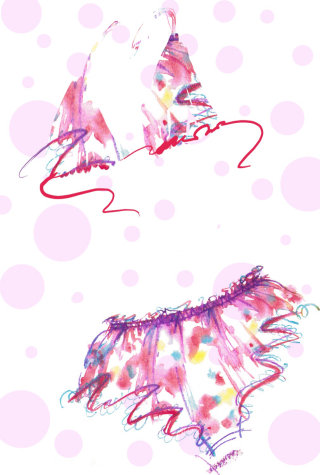 Fashion illustration for Angela Friedman luxury lingerie
