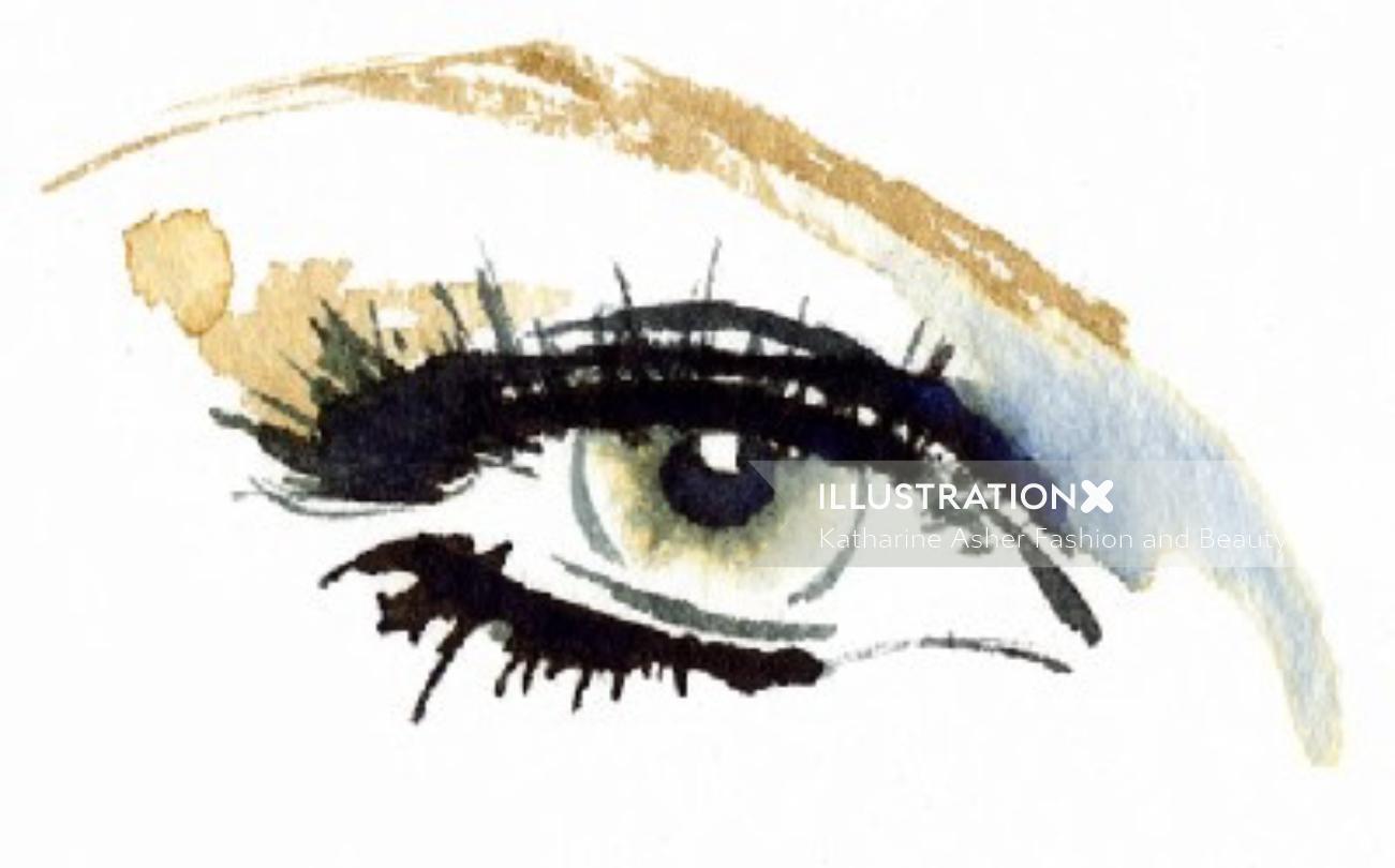 Illustration of eye makeup using OLAY ©Katharine Asher