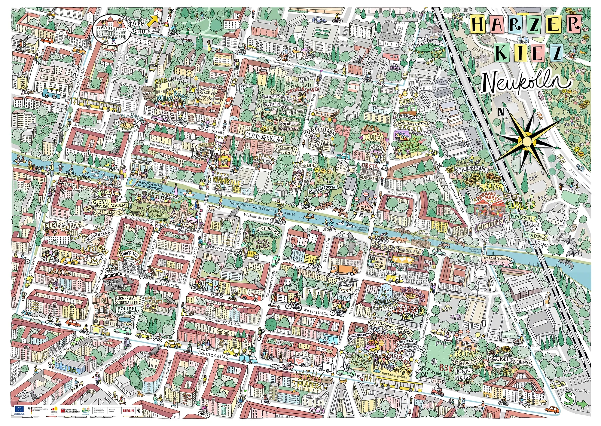 Carte aérienne d'un quartier urbain par Katherine Kannon